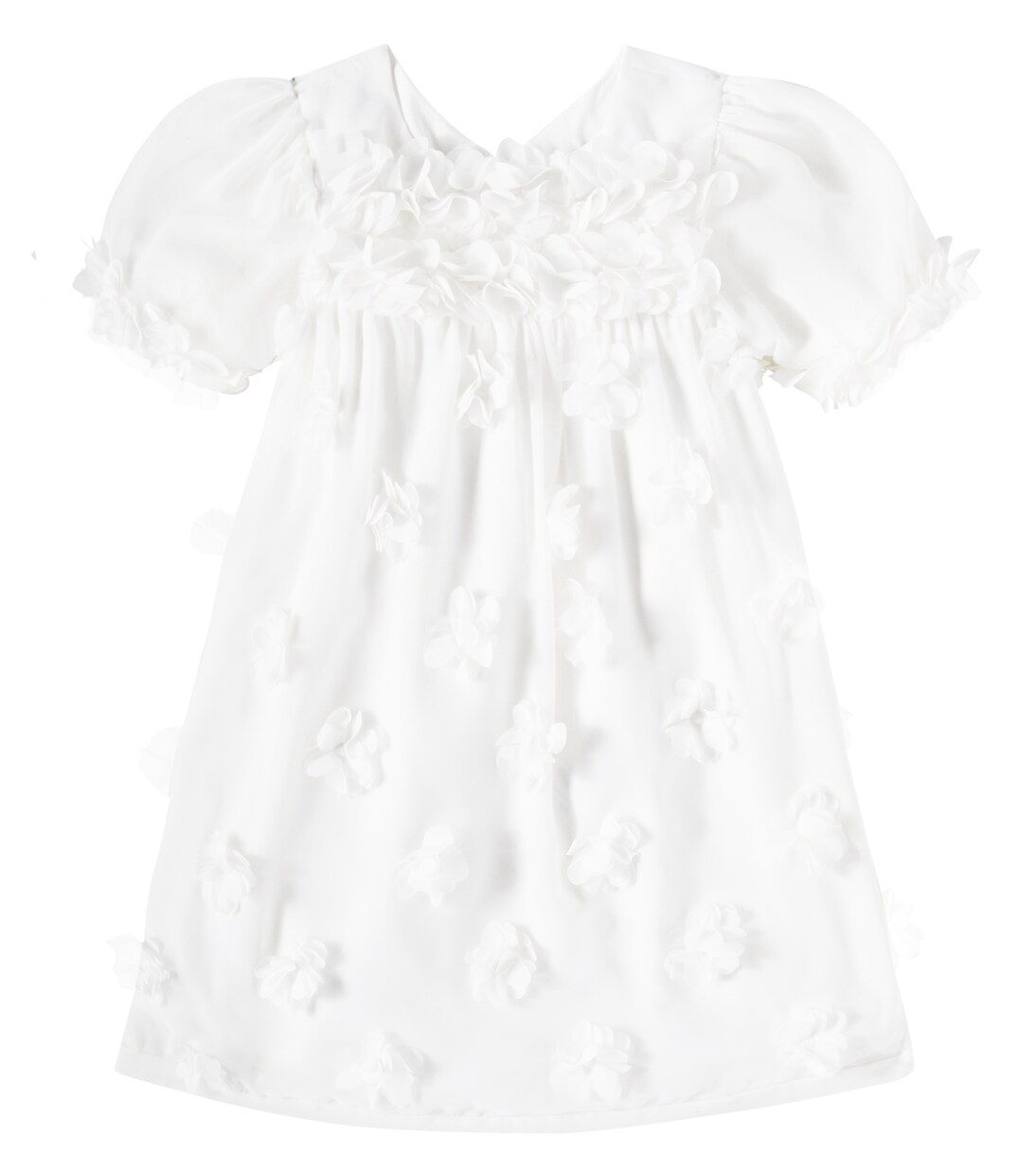 Floral-appliqué chiffon dress | Patachou