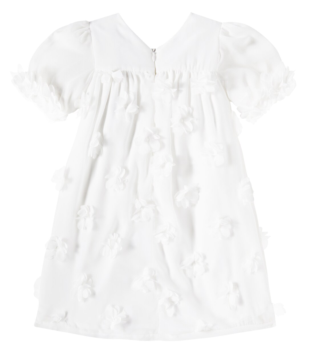 Floral-appliqué chiffon dress | Patachou