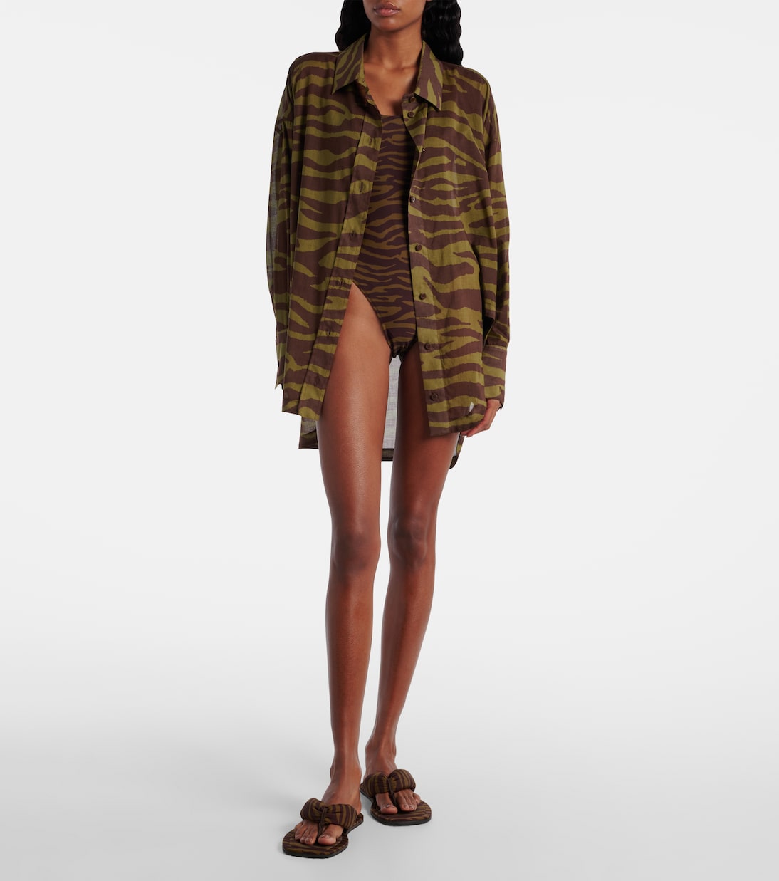 Bedrucktes Hemd aus Baumwoll-Musselin | The Attico