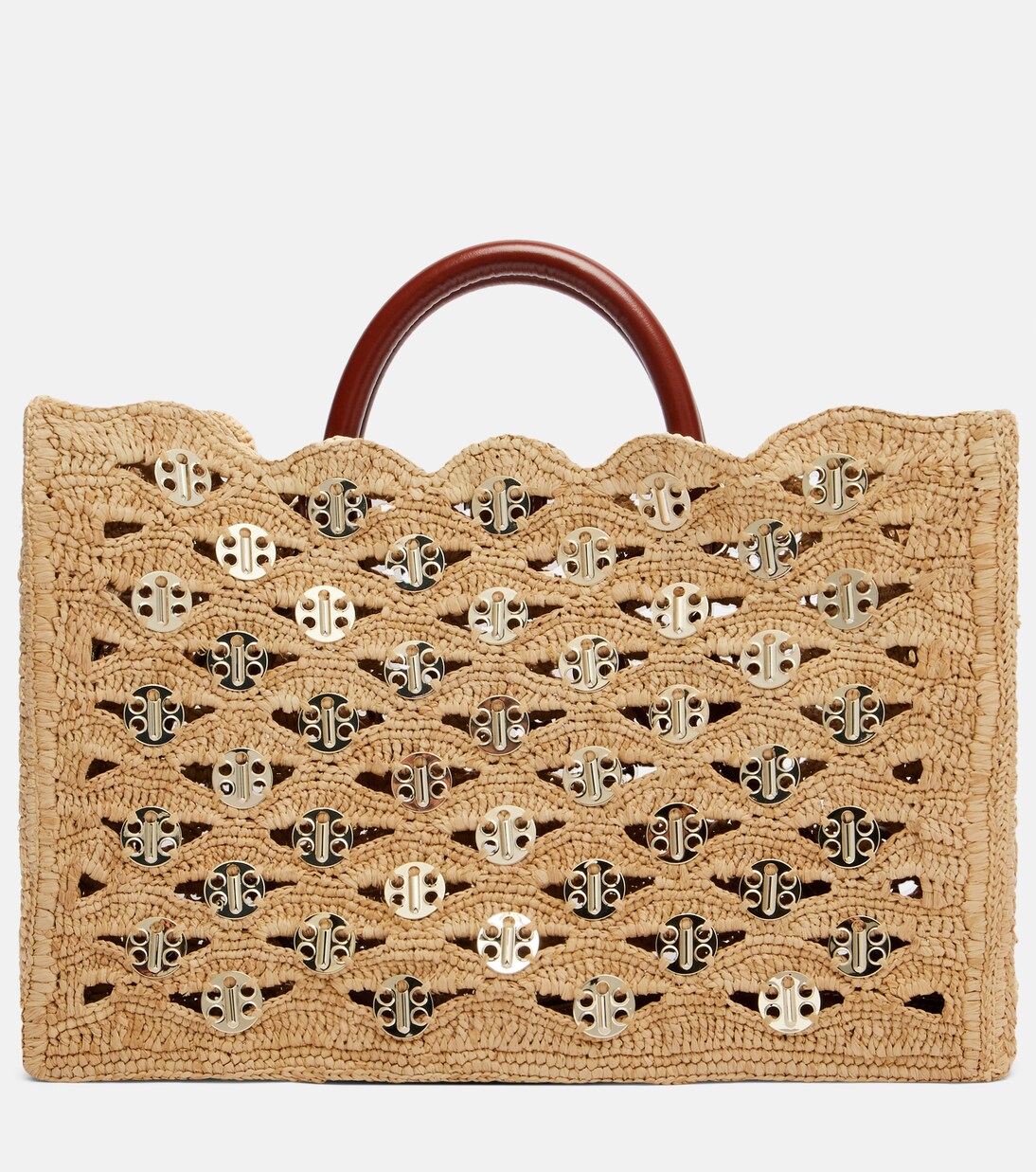 1969 embellished raffia tote bag | Rabanne