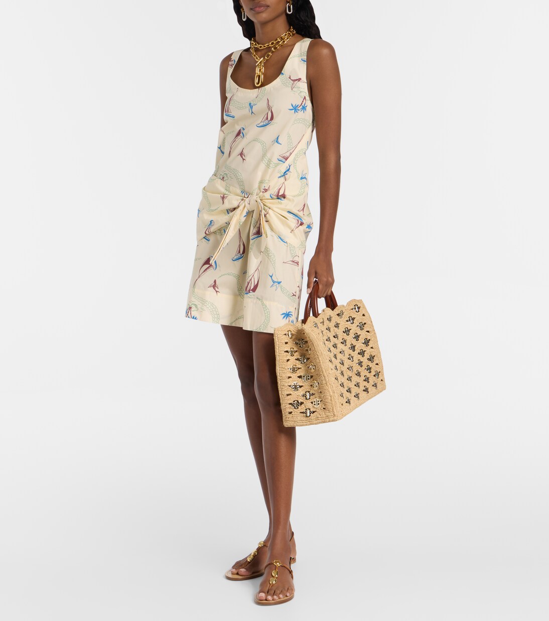 1969 embellished raffia tote bag | Rabanne