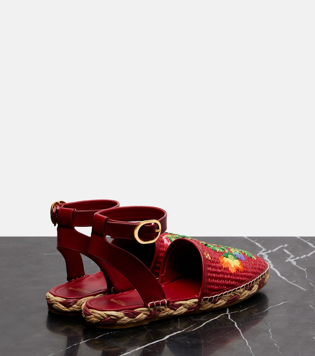 Bribri raffia and leather espadrilles | Valentino Garavani