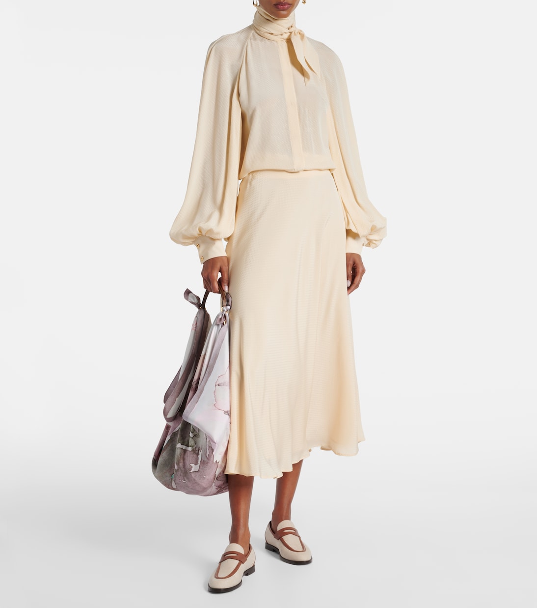 Valmy tie-neck silk blouse | Loro Piana