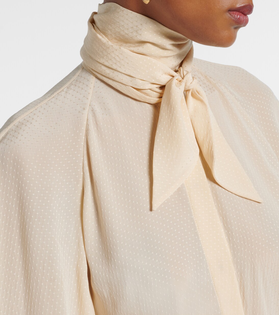 Valmy tie-neck silk blouse | Loro Piana