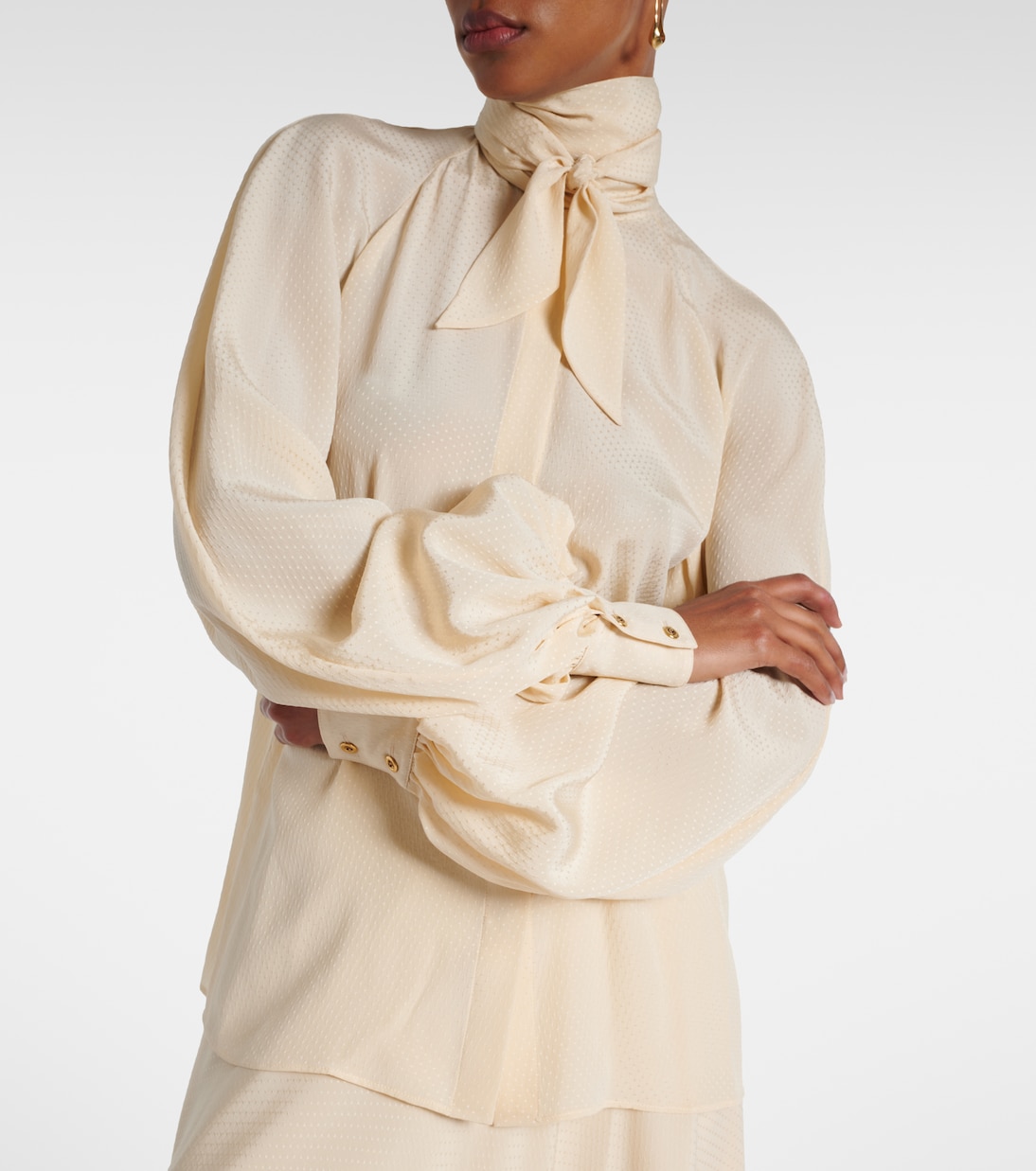 Valmy tie-neck silk blouse | Loro Piana