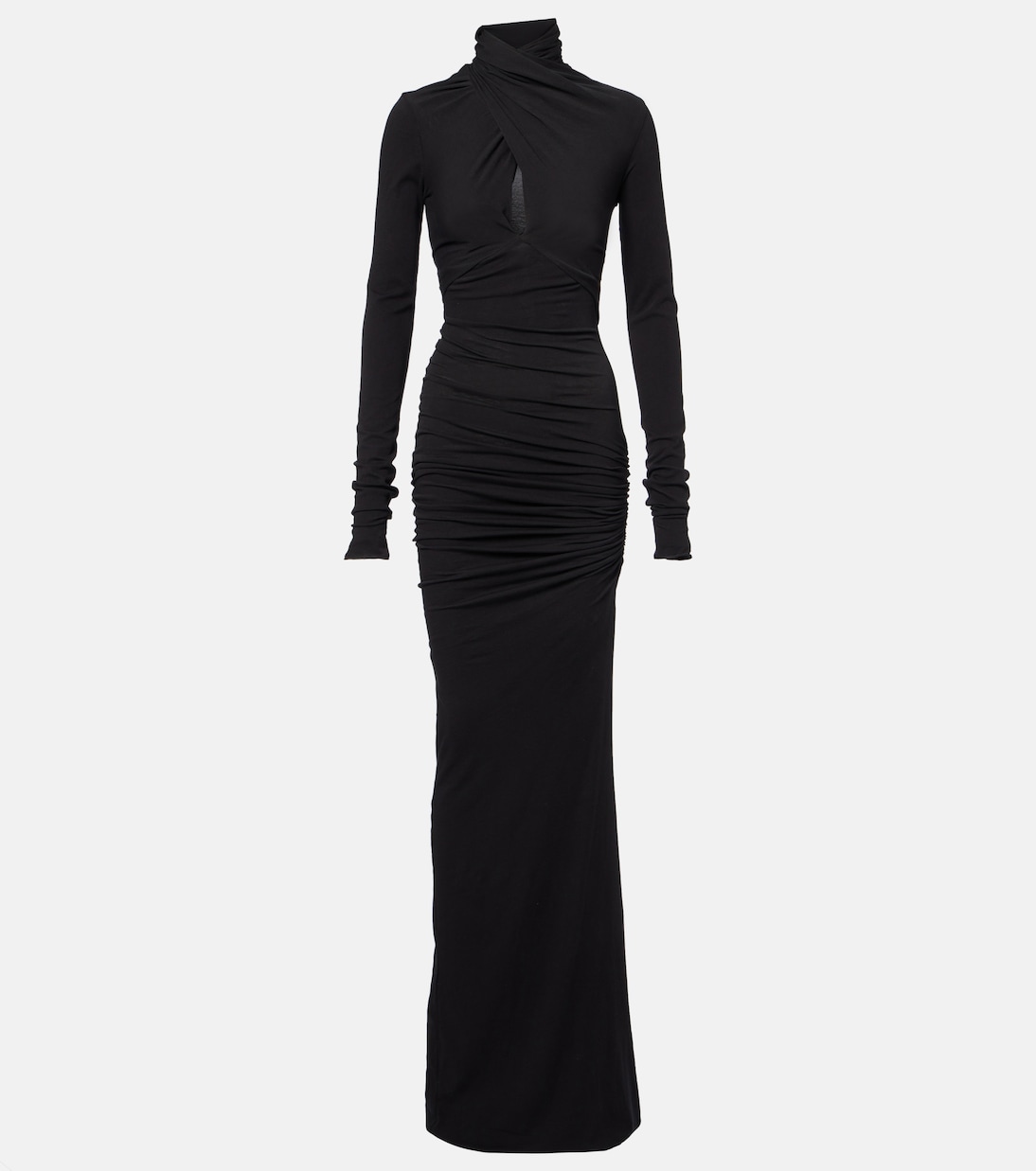 Draped cotton-blend jersey gown | Entire Studios