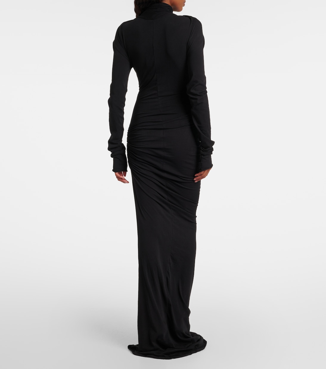 Draped cotton-blend jersey gown | Entire Studios