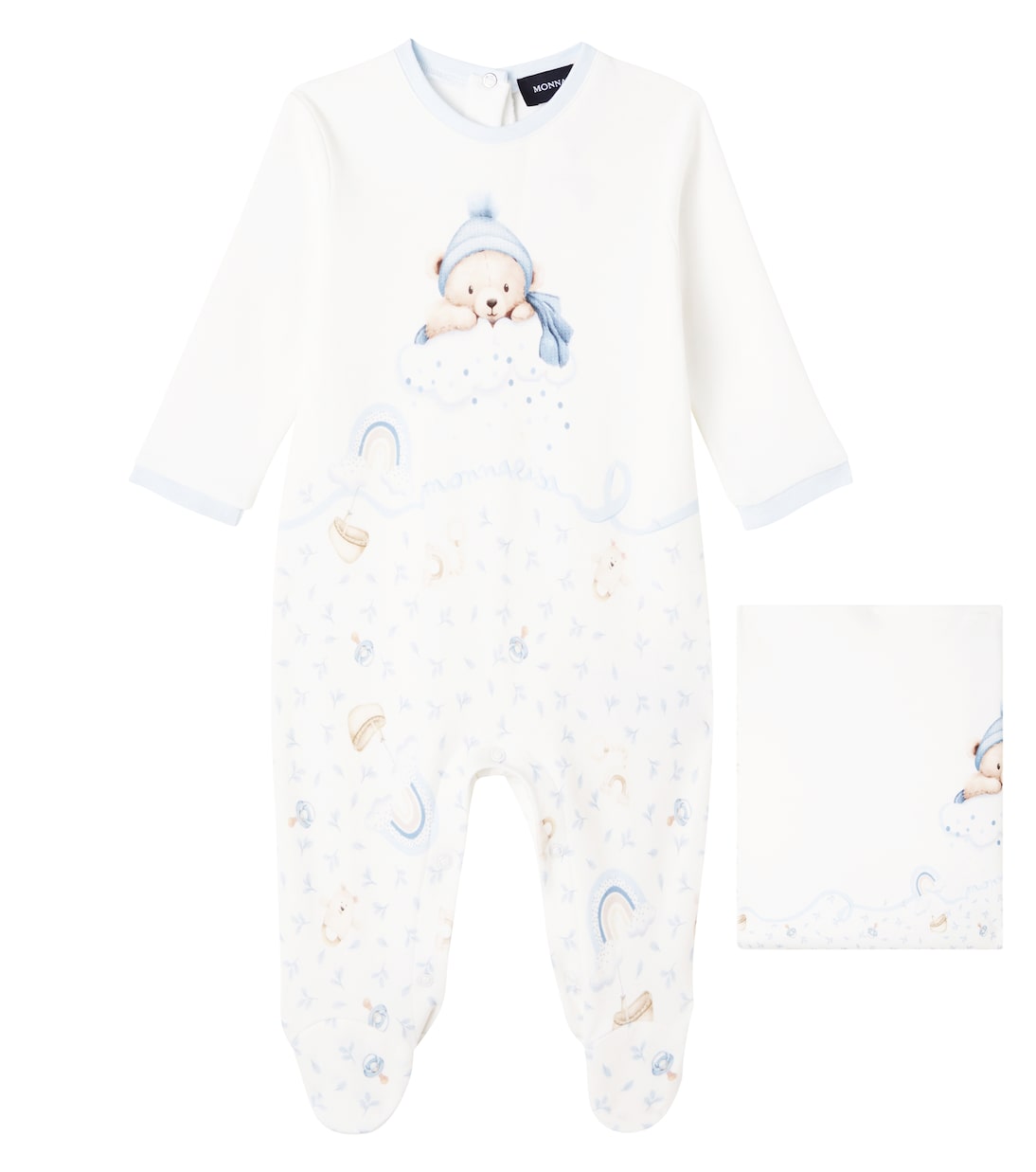 Baby printed cotton onesie and blanket | Monnalisa