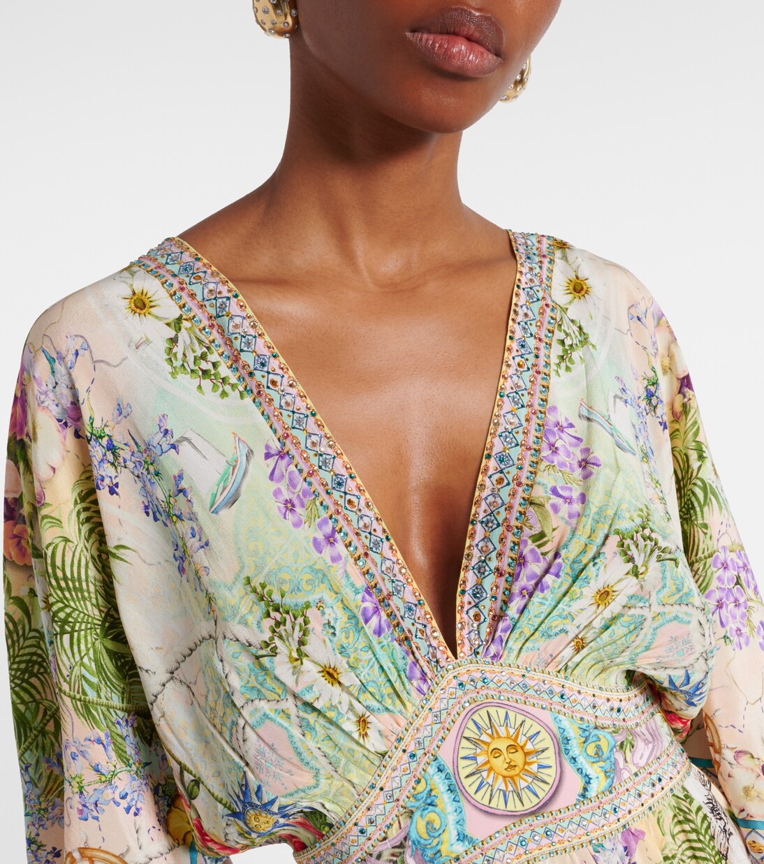 Robe longue Just Coasting en soie à ornements | Camilla