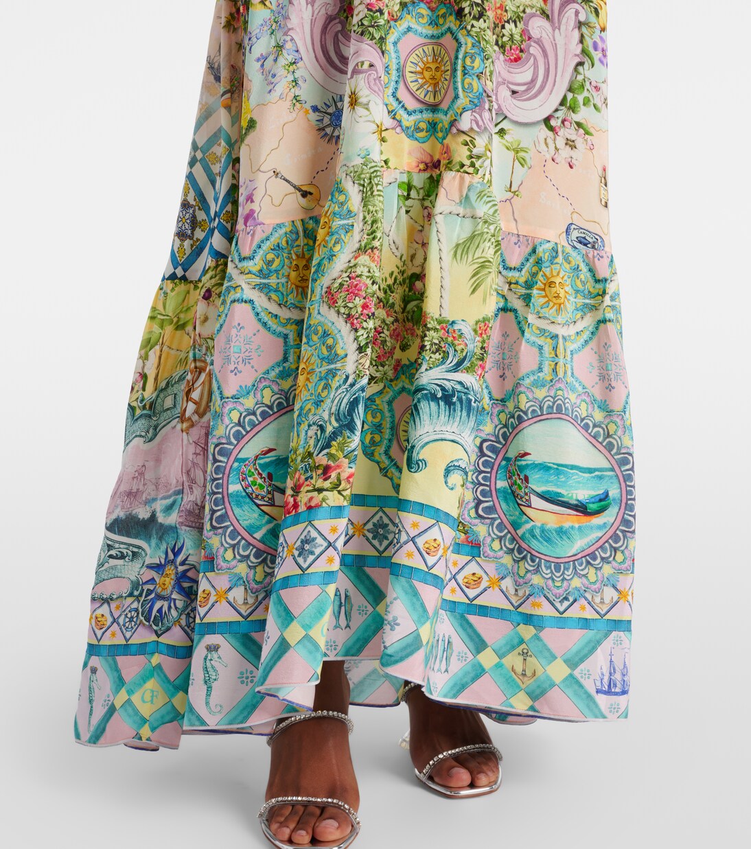 Robe longue Just Coasting en soie à ornements | Camilla