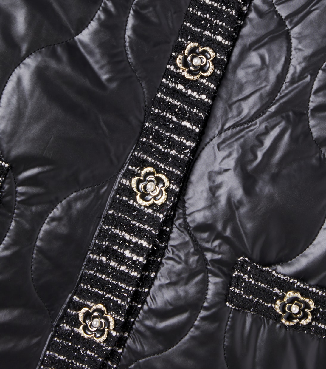 Quilted tweed-trimmed jacket | Patachou