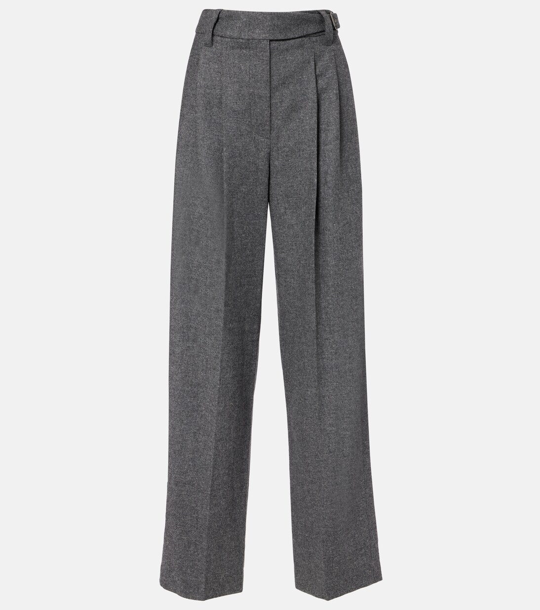 Pleated wool and cashmere wide-leg pants | Brunello Cucinelli
