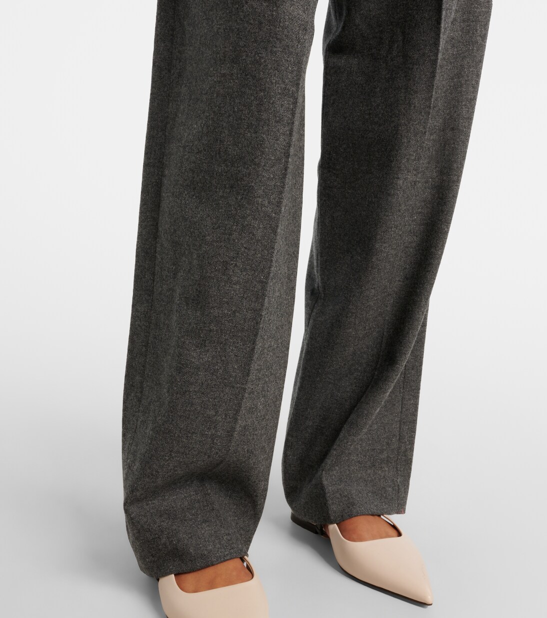 Pleated wool and cashmere wide-leg pants | Brunello Cucinelli