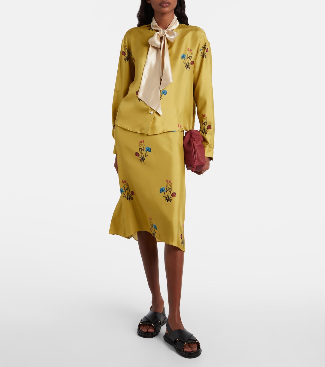 Schluppenbluse aus Seidensatin | Marni