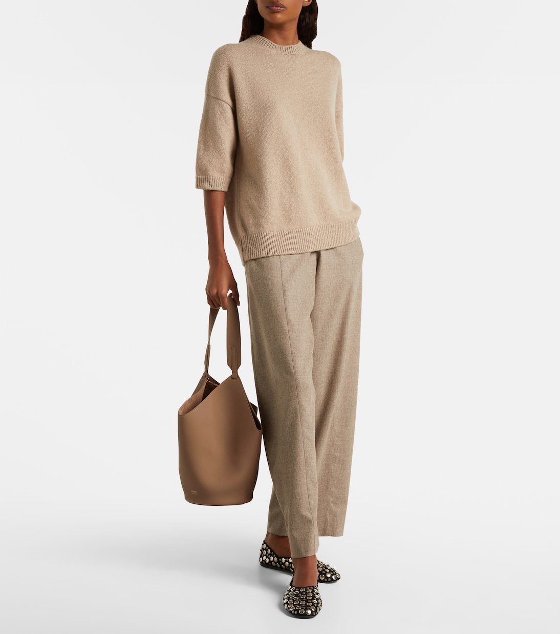 Lotus Small leather tote bag | Khaite