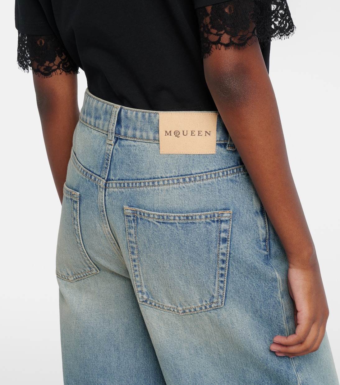 Jeans a gamba larga a vita media | McQueen