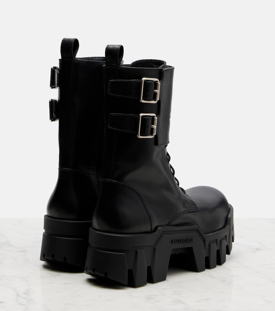 Bulldozer 25 leather platform combat boots | Balenciaga