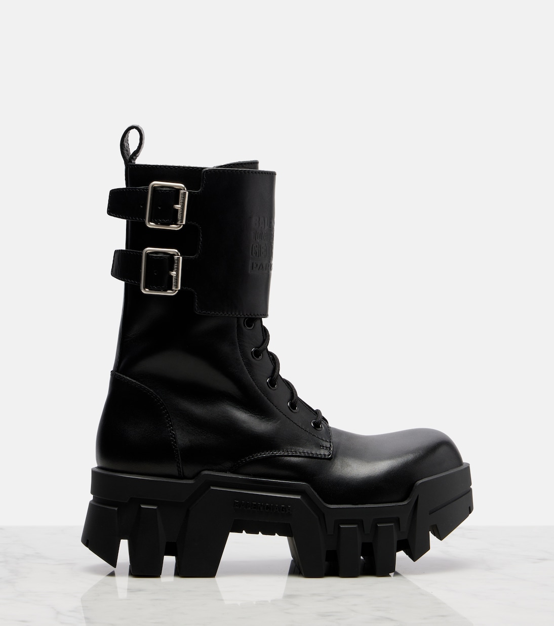 Bulldozer 25 leather platform combat boots | Balenciaga