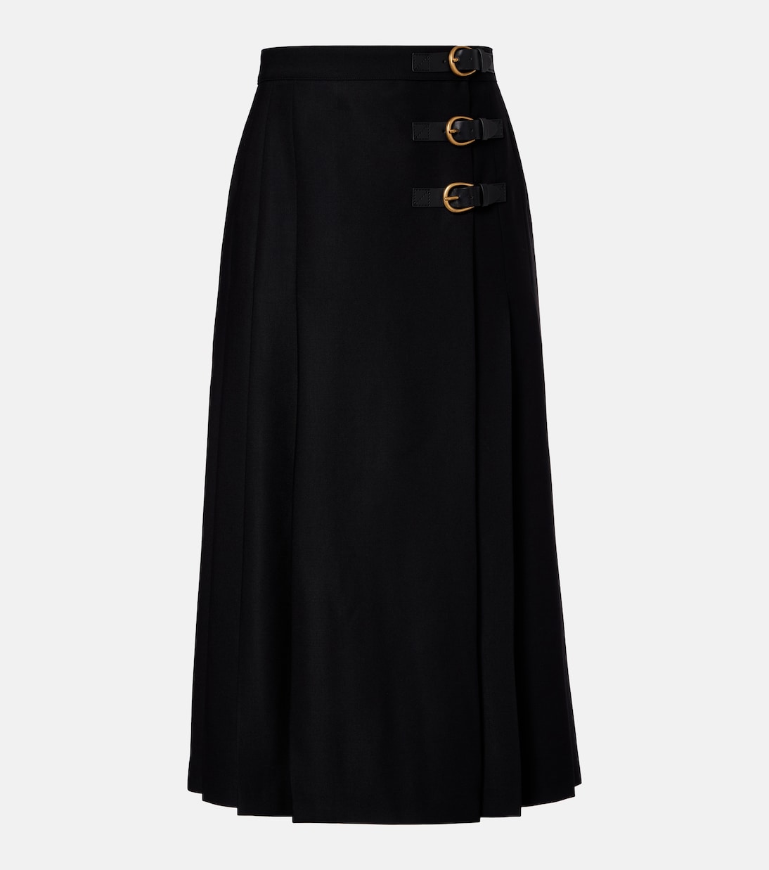 Pleated virgin wool midi skirt | Chloé