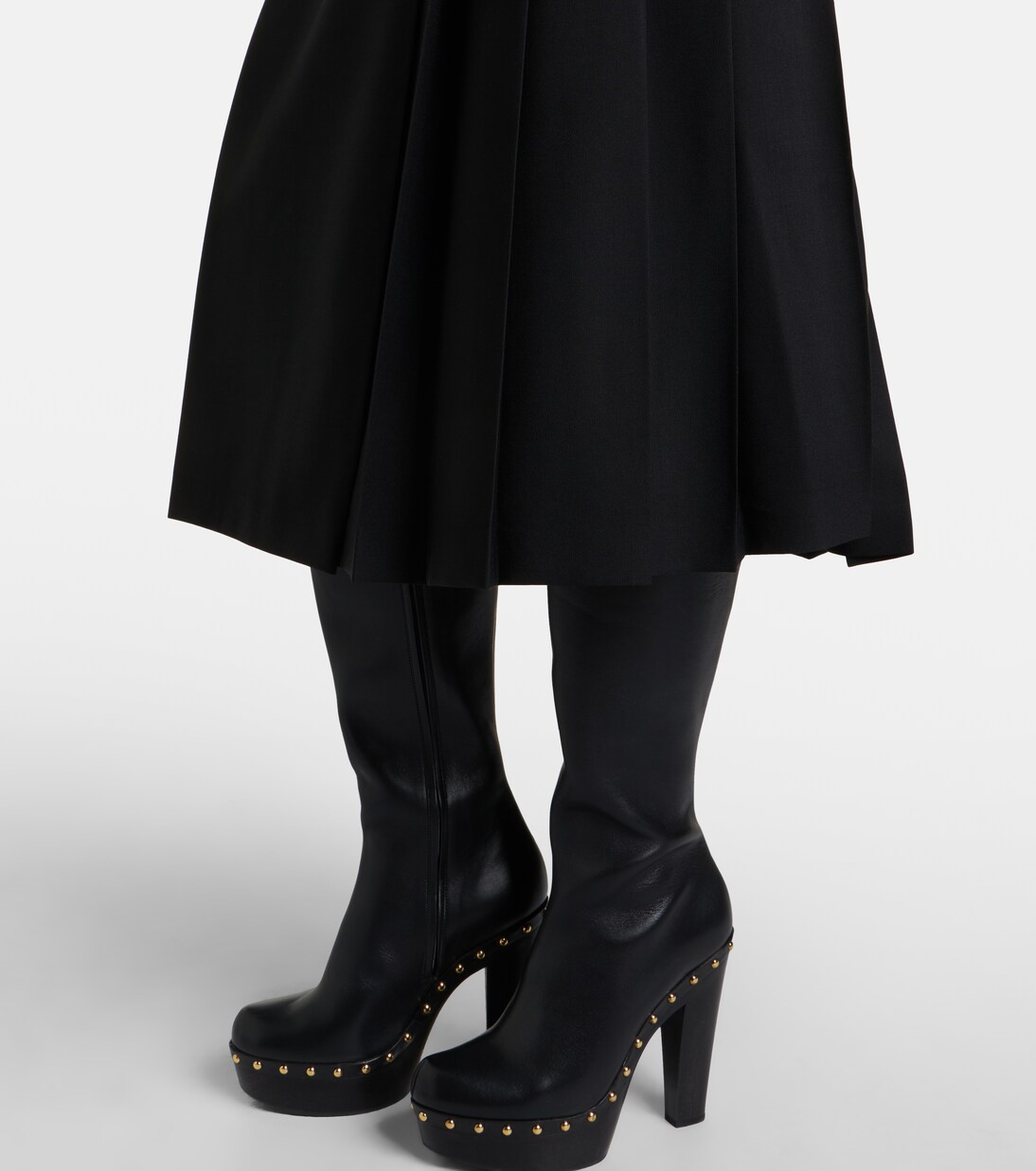 Pleated virgin wool midi skirt | Chloé