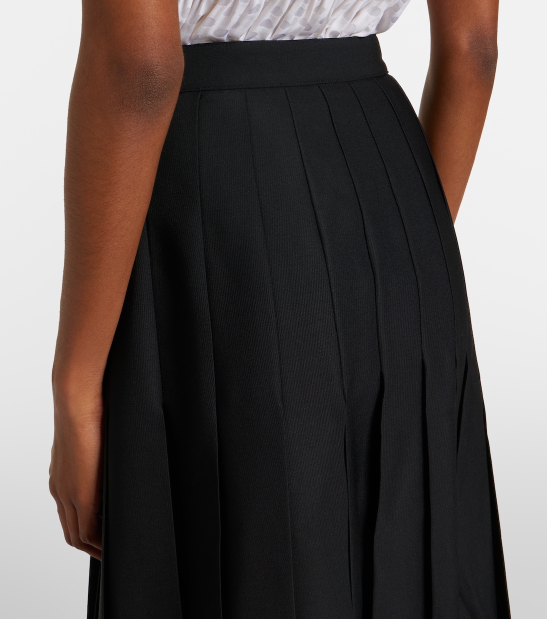 Pleated virgin wool midi skirt | Chloé