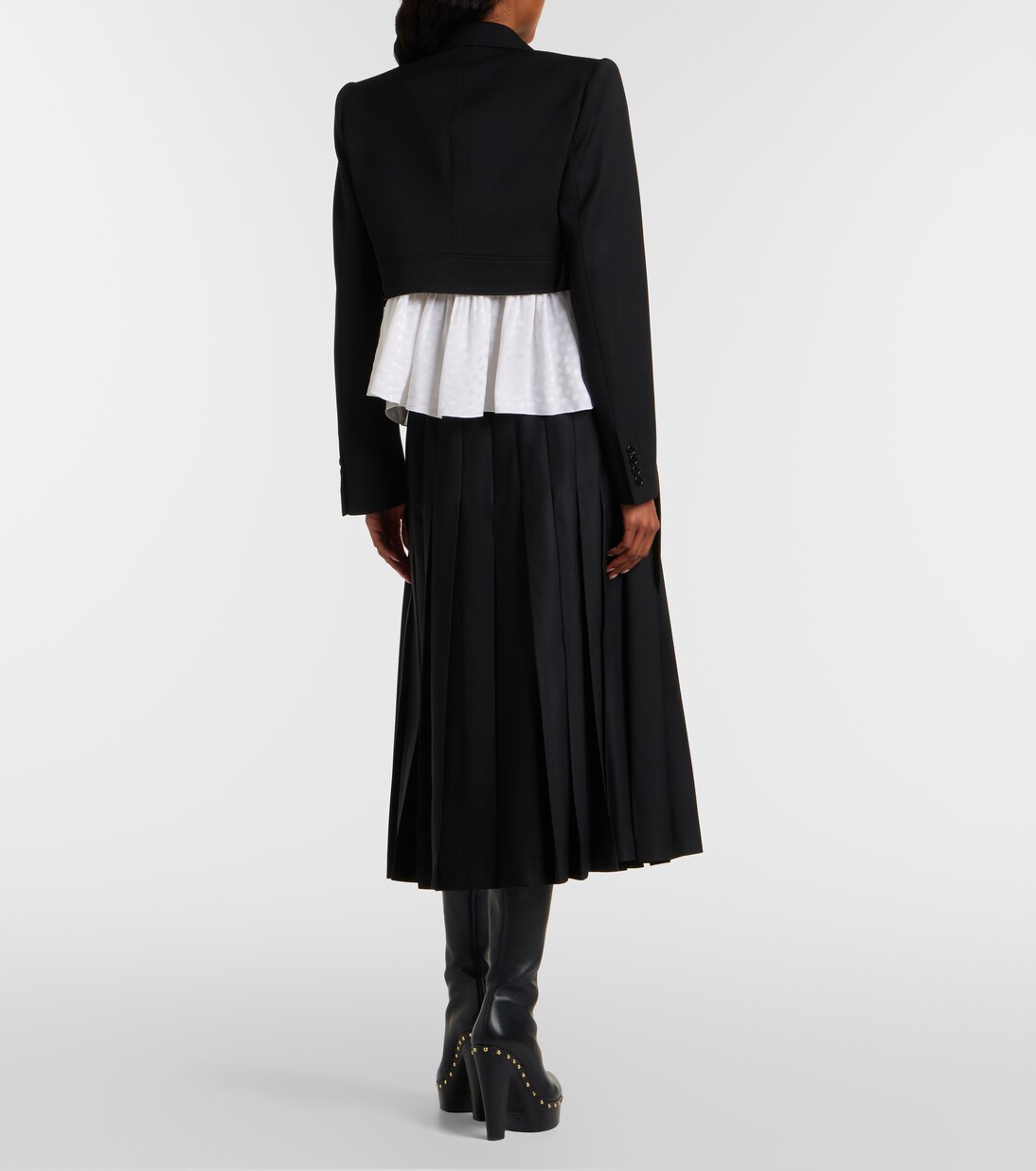 Pleated virgin wool midi skirt | Chloé