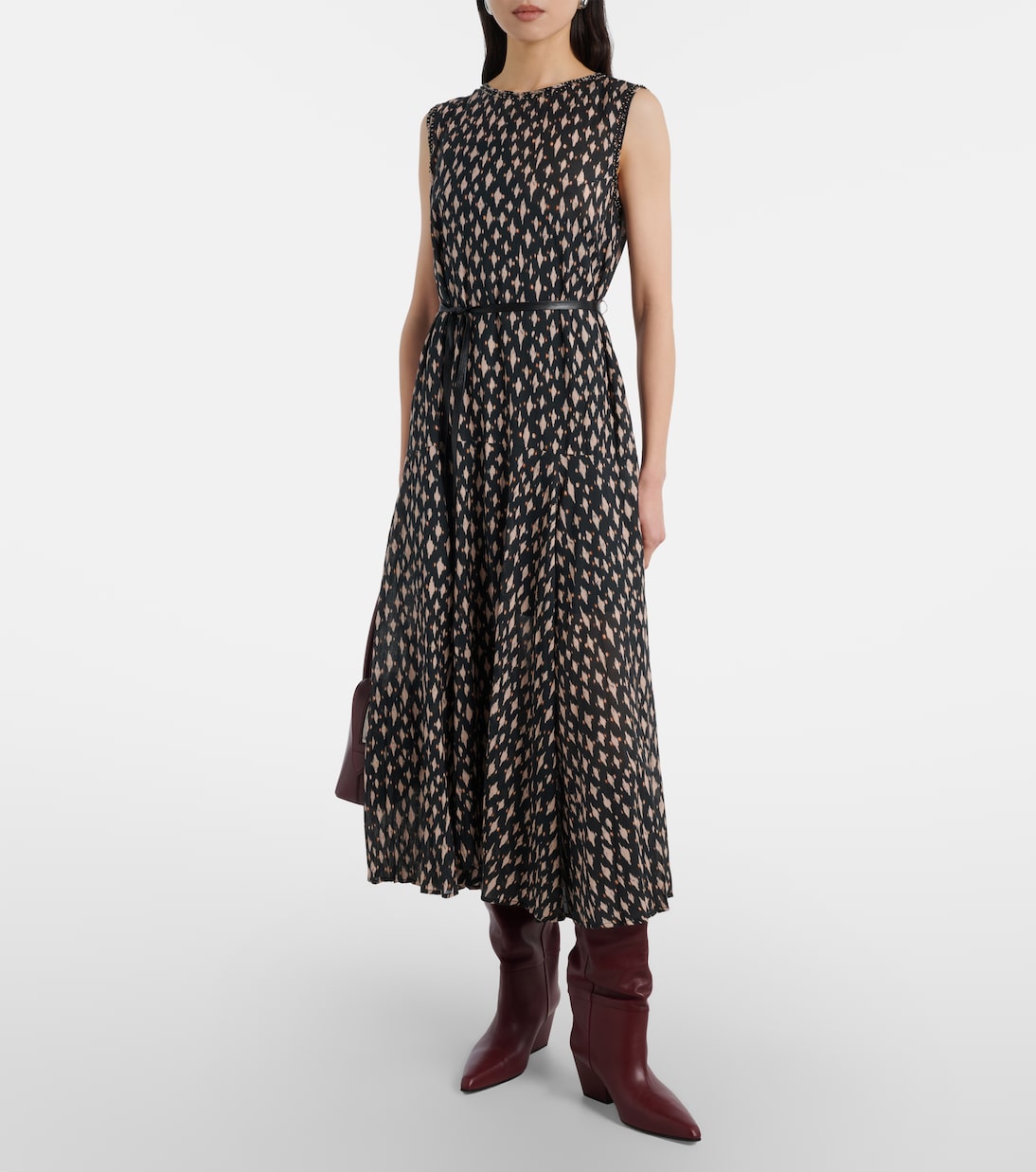 Robe midi Kaitlyn imprimée en coton mélangé  | Velvet