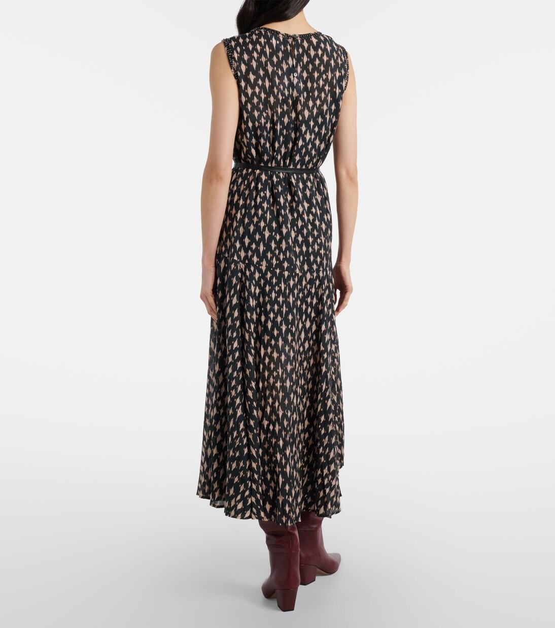 Robe midi Kaitlyn imprimée en coton mélangé  | Velvet
