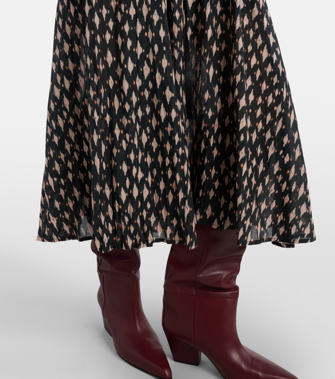 Robe midi Kaitlyn imprimée en coton mélangé  | Velvet