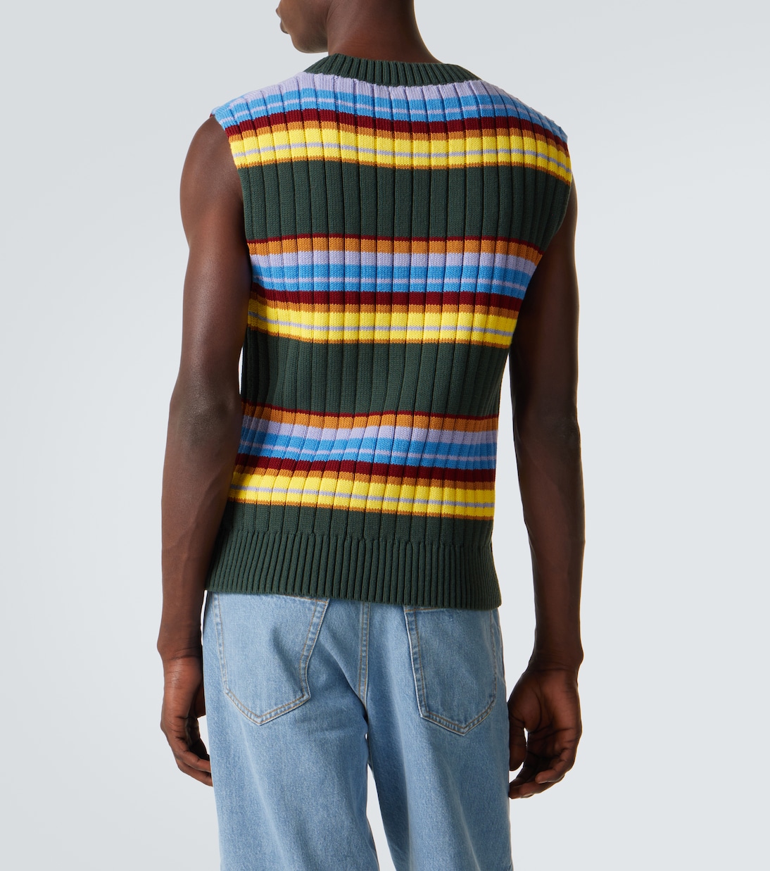 Gilet in cotone e lana a righe | Dries Van Noten