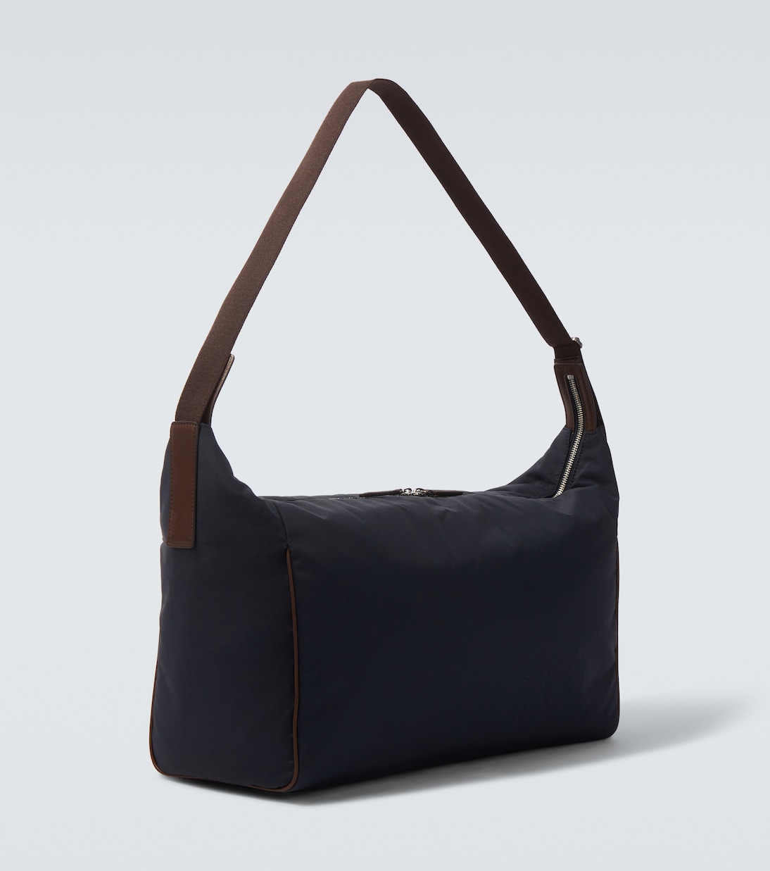Logan E/W leather-trimmed crossbody bag | The Row