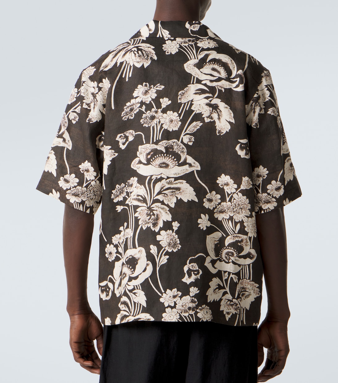 Camisa bowling de lino floral | Commas