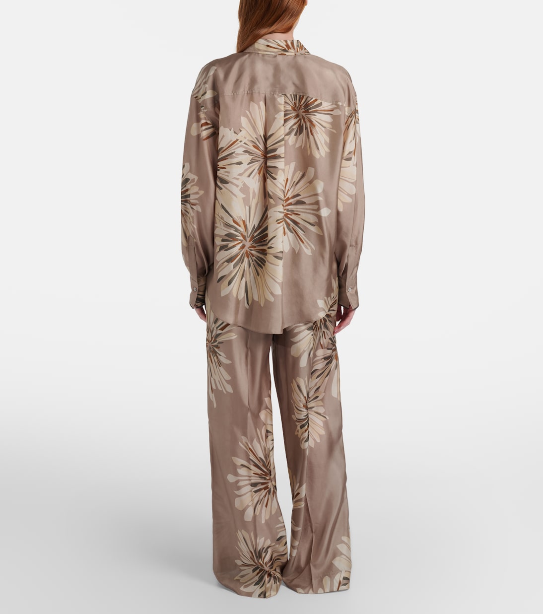 Pantaloni a gamba larga in pongé di seta | Brunello Cucinelli