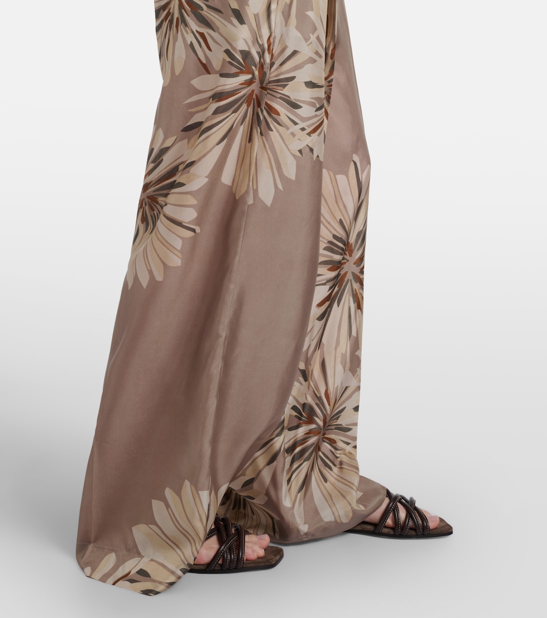 Pantaloni a gamba larga in pongé di seta | Brunello Cucinelli