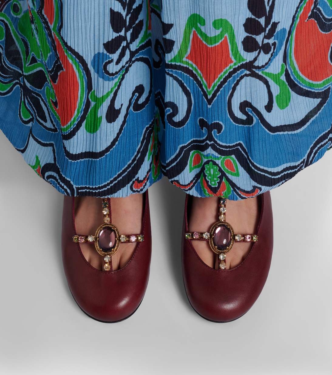Embellished leather slingback flats | Etro