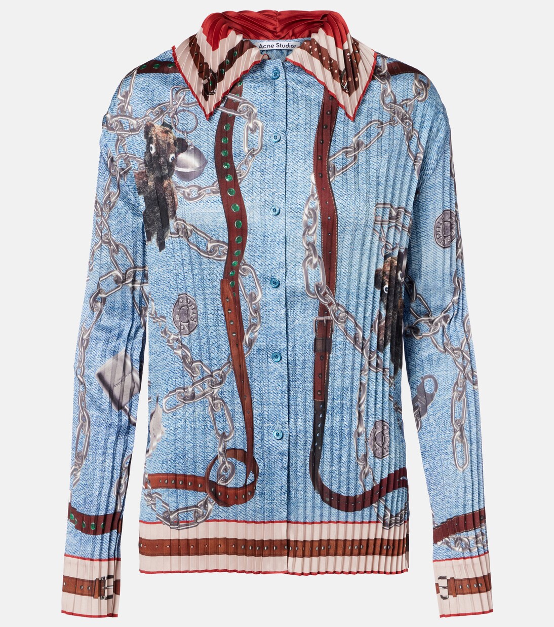 Printed pleated trompe l'œil shirt | Acne Studios