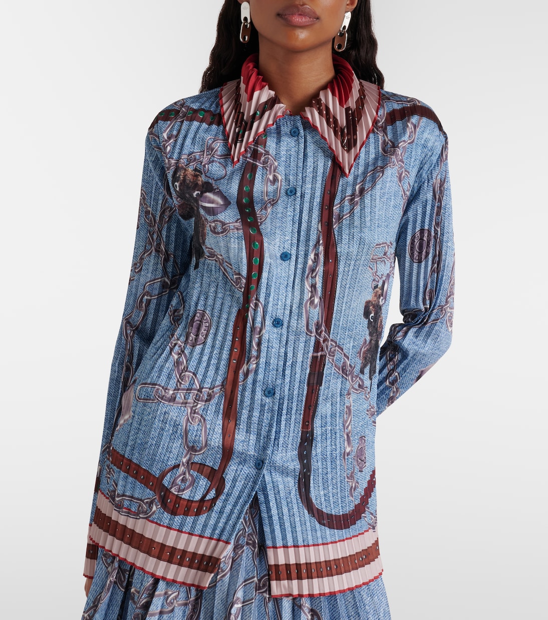 Printed pleated trompe l'œil shirt | Acne Studios