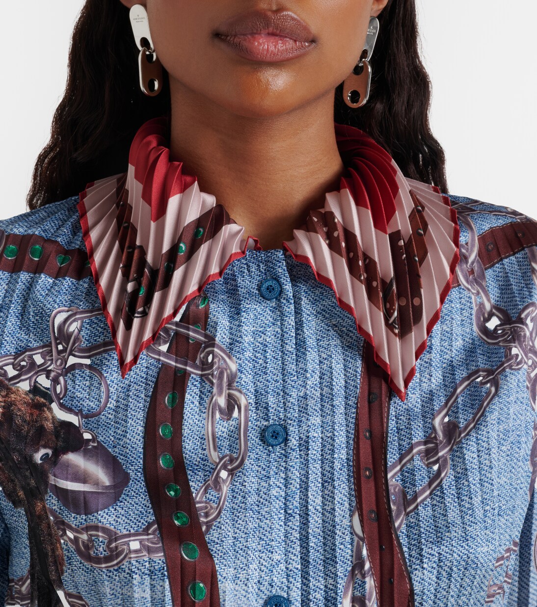 Printed pleated trompe l'œil shirt | Acne Studios