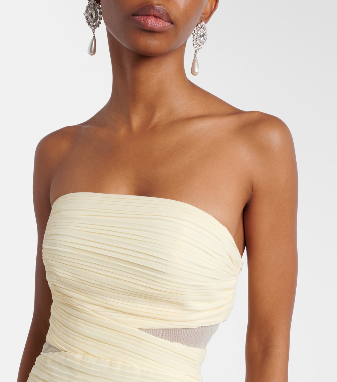 Scarf-detail georgette maxi dress | Self-Portrait