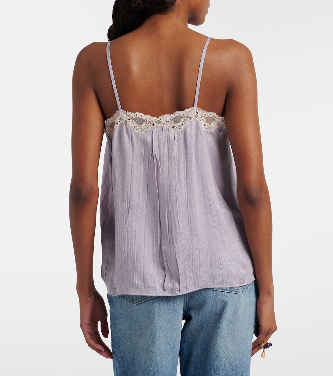 Top aus Seide mit Spitze | Chloé