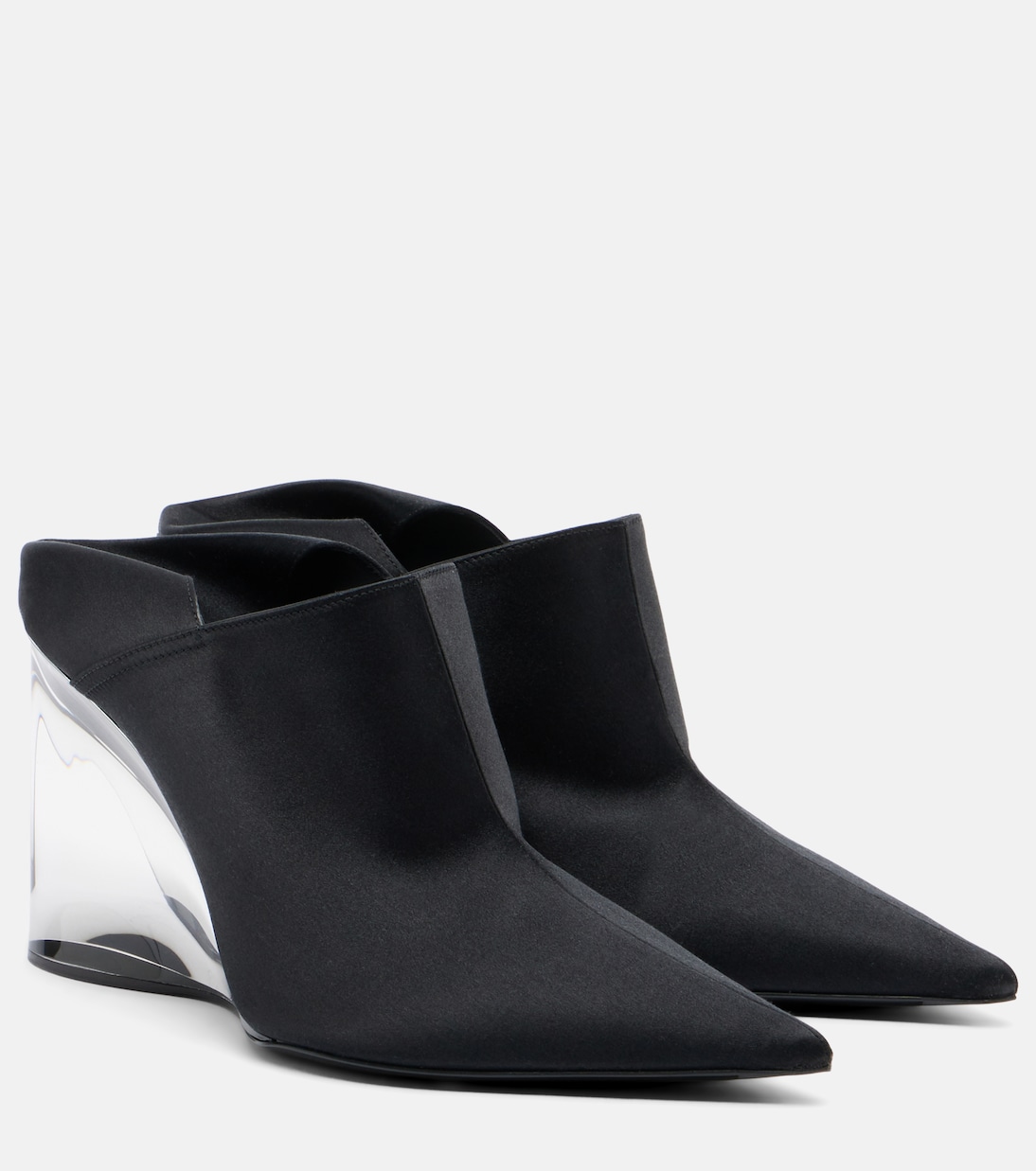 Invisible convertible satin wedge mules | Alaïa