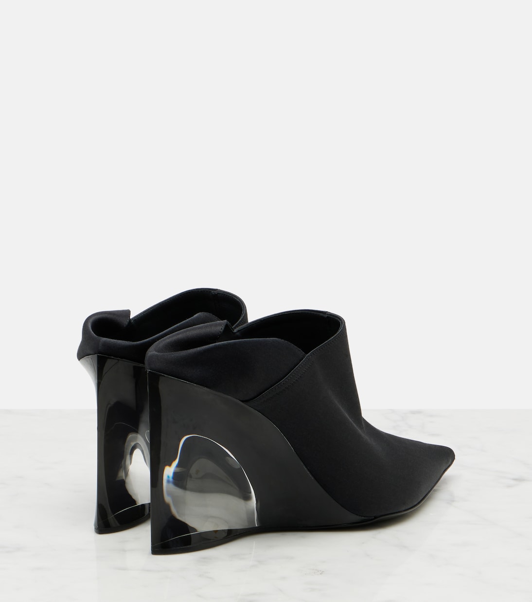 Invisible convertible satin wedge mules | Alaïa
