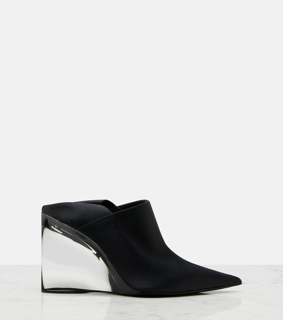 Invisible convertible satin wedge mules | Alaïa