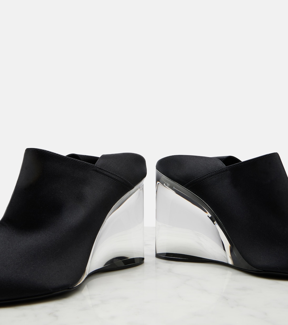 Invisible convertible satin wedge mules | Alaïa