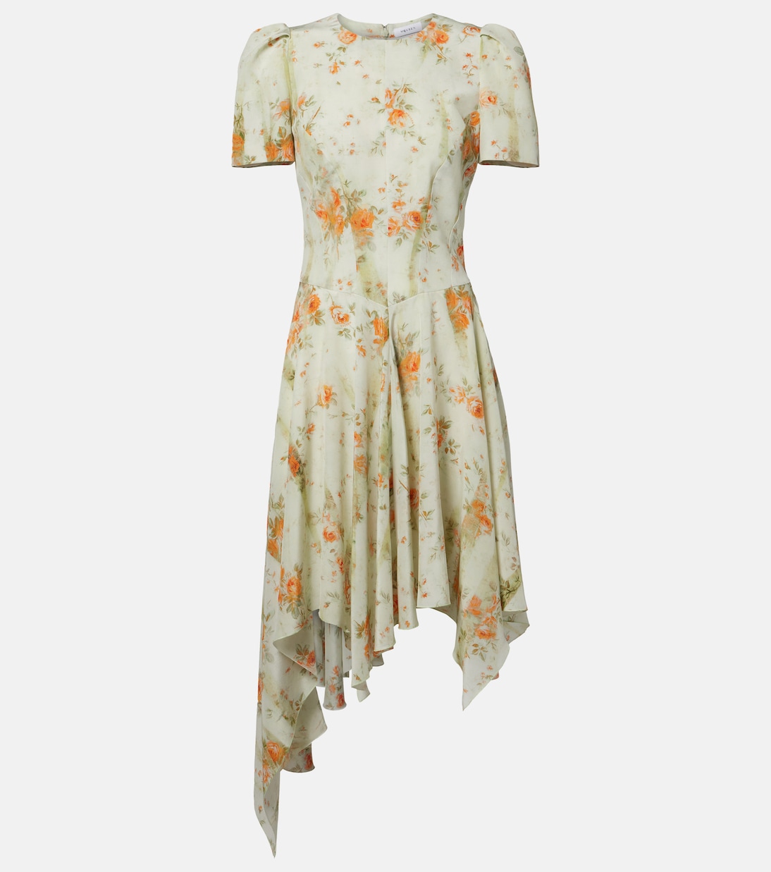Floral asymmetric midi dress | McQueen