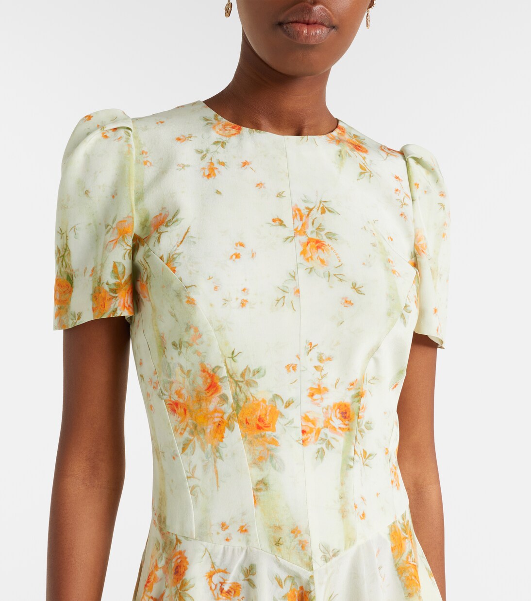 Floral asymmetric midi dress | McQueen