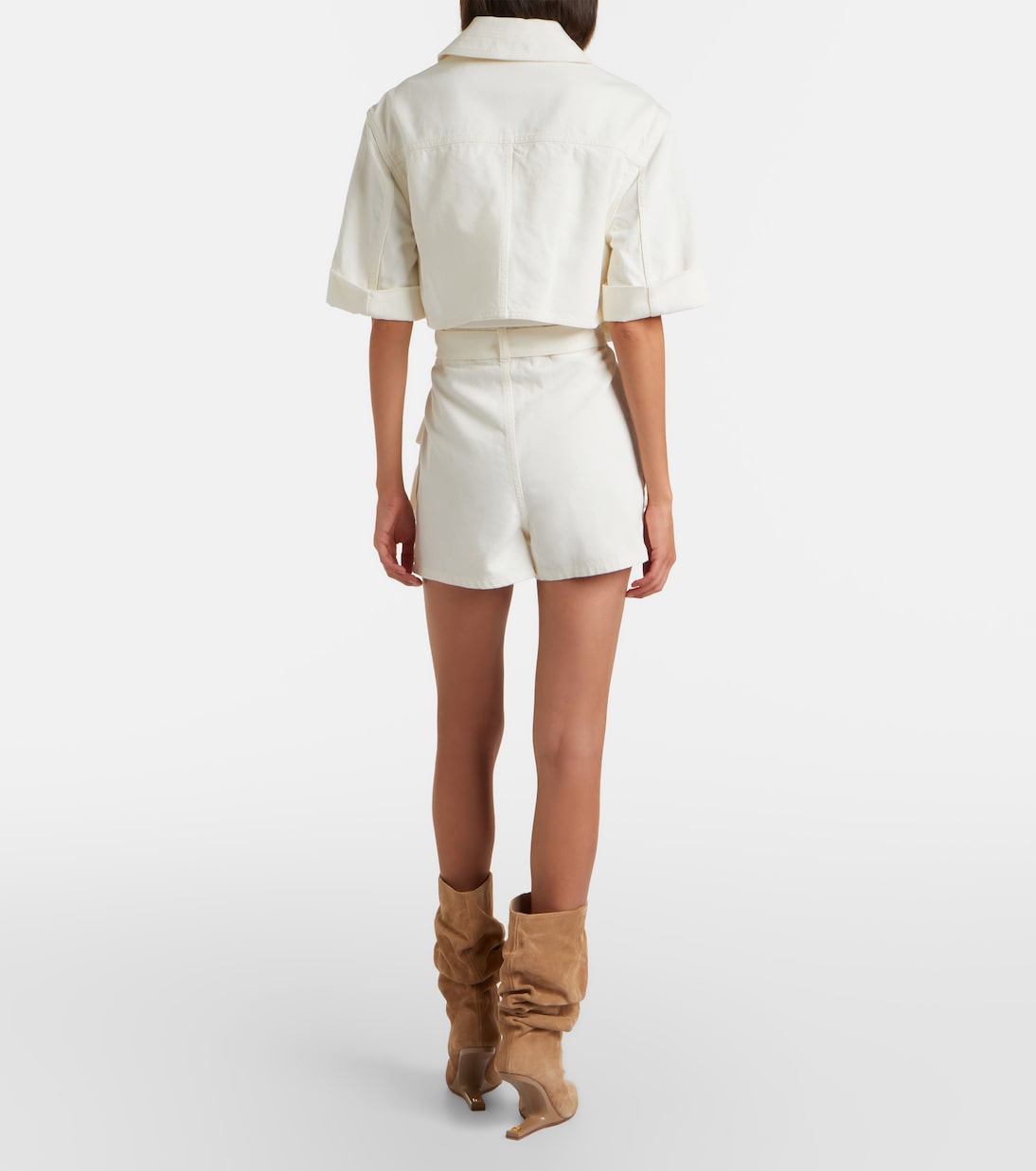 Combishort en denim à ceinture | Balmain