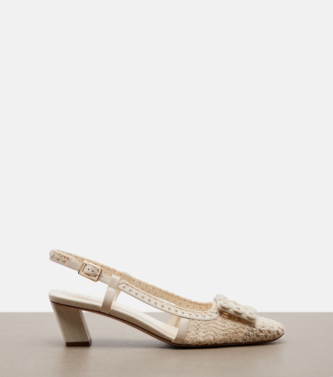 Belle Vivier crochet and leather slingback pumps | Roger Vivier