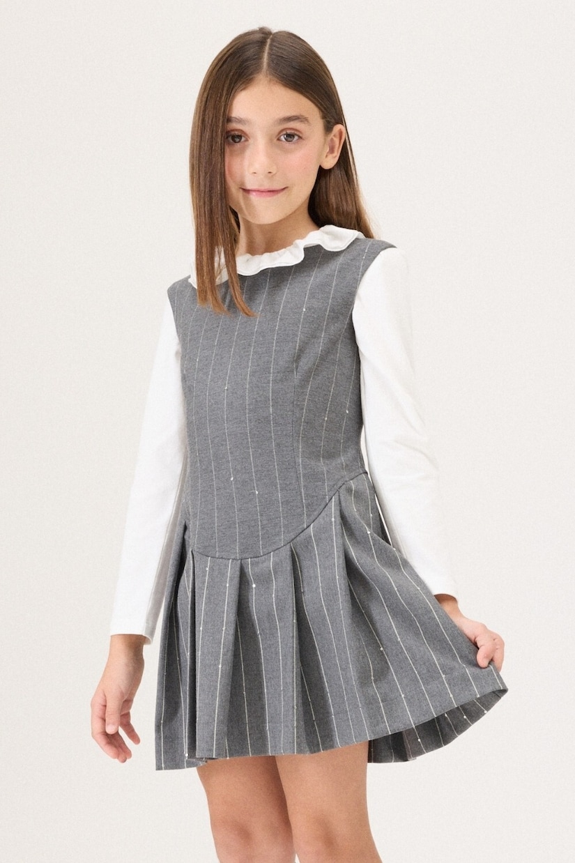 Striped pleated dress | Monnalisa