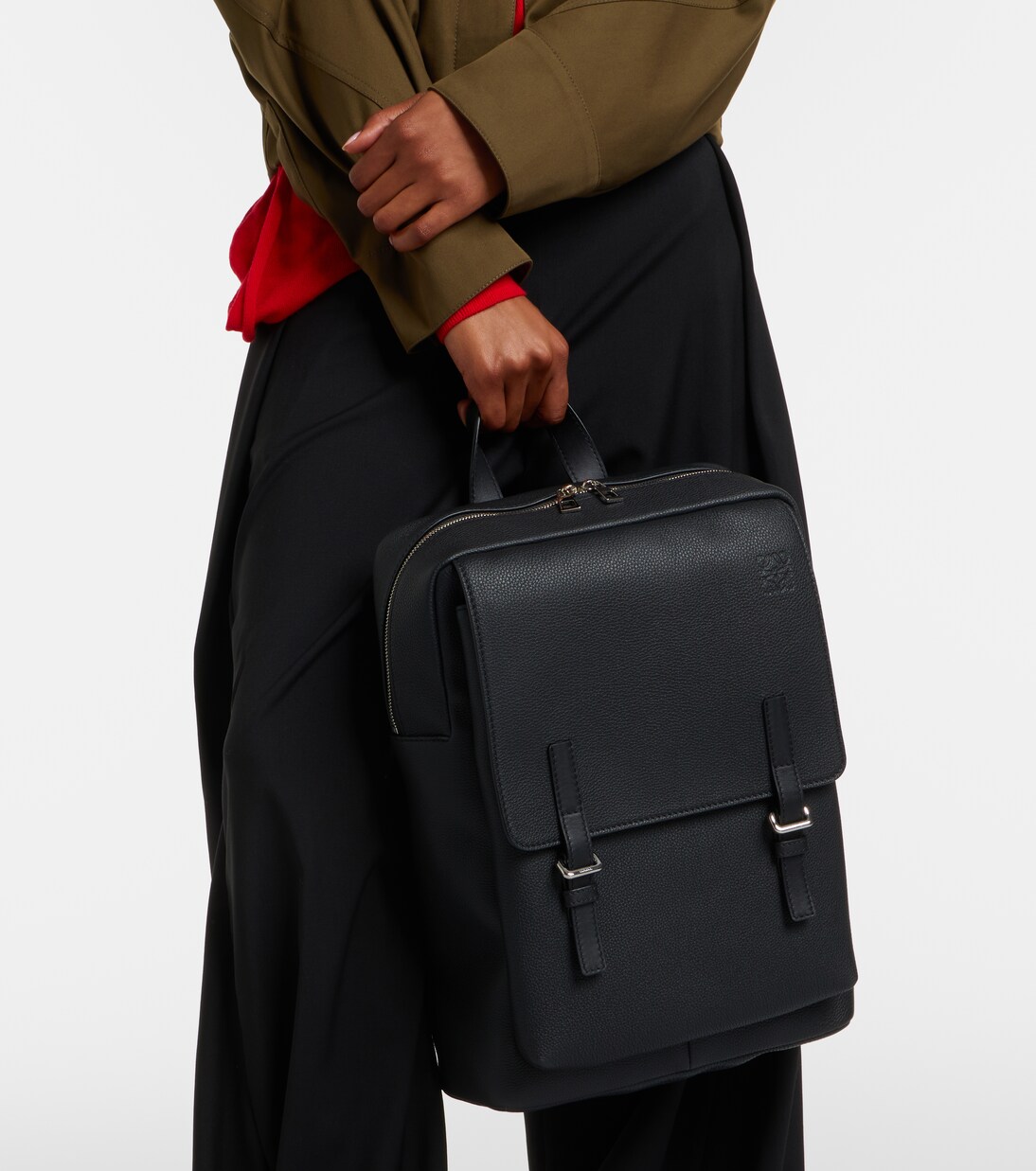 Military leather backpack | Loewe